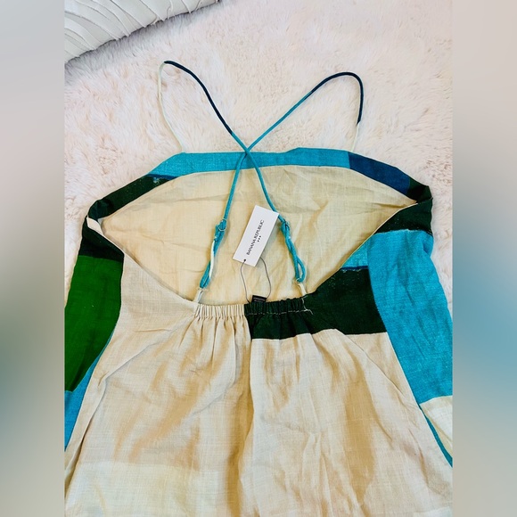 Banana Republic Cream and Teal Dress - Picture 7 of 11